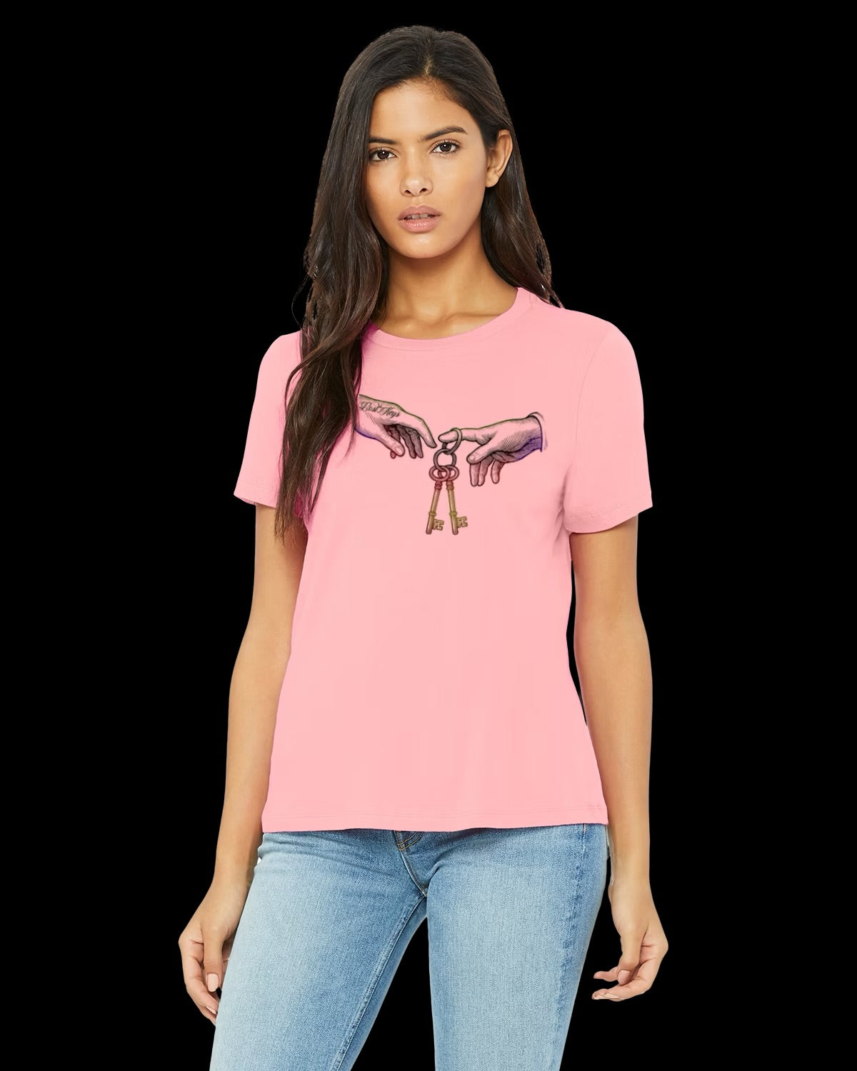 Pink Heavenly Keys Shirt- Women’s Fitted